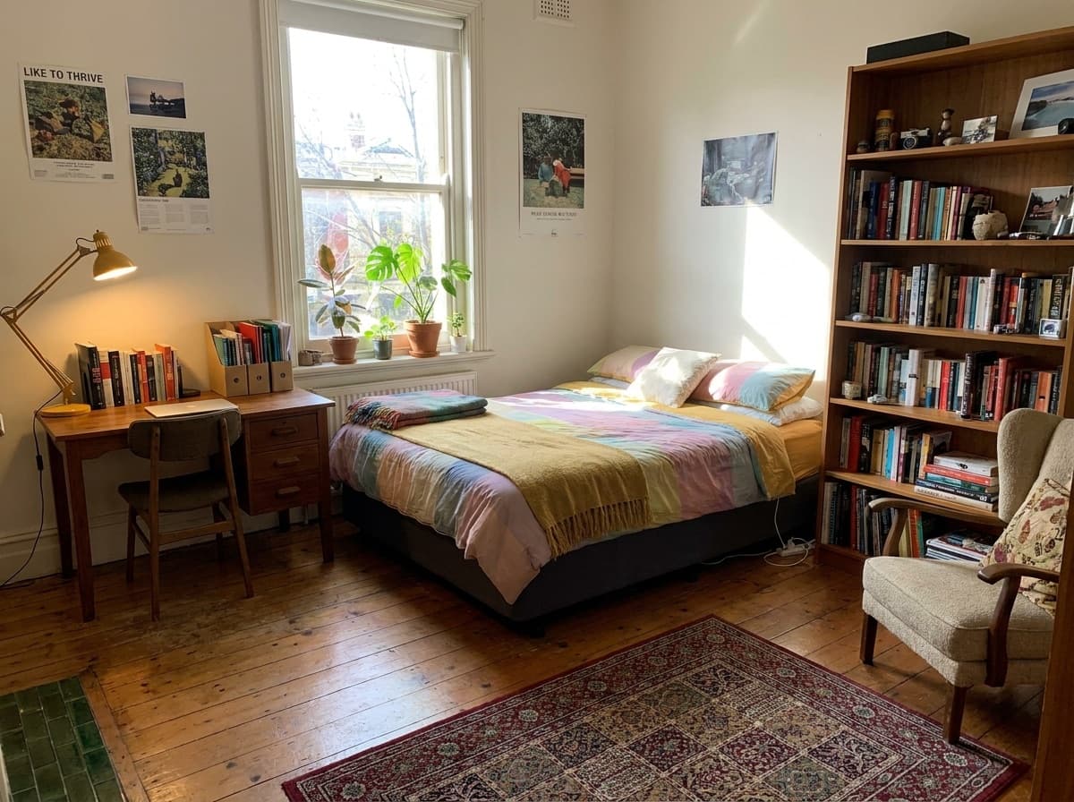Bright student room near the uni