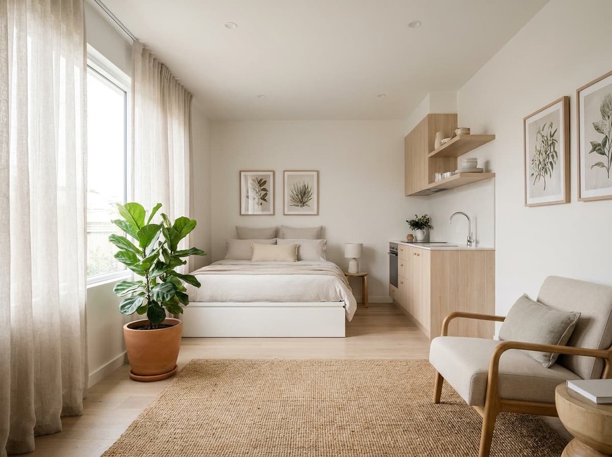 Self-contained studio steps from the bay